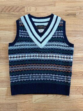 Beams Plus x Gim Unionmade Fair Isle Knit Wool Sweater Vest Small